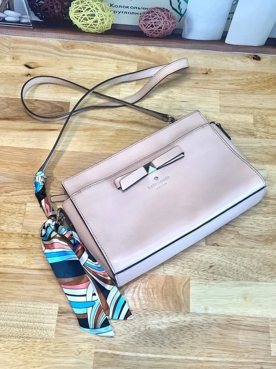 Kate Spade Beacon Court Angelica Crossbody Bag Ballet Pink Leather Bow - Picture 10 of 10